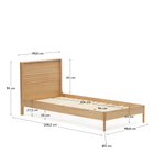 Кровать La Forma (ex Julia Grup) Lenon из шпона дуба для матраса 90 x 200 см