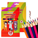 Карандаши 18цв. "Милашки" в коробке 7303К-18 (J.Otten)