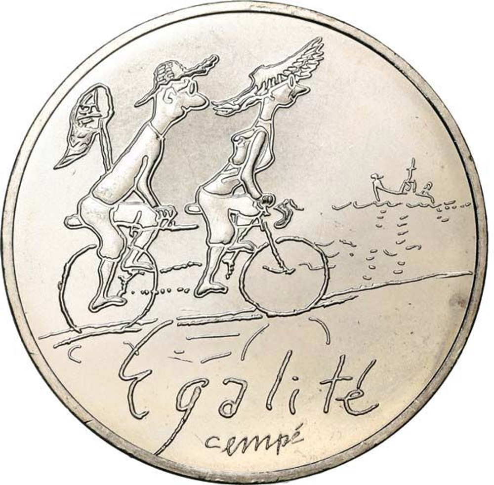 France 10 Euro 2014 – Égalité by Sempé (Summer Edition). Silver Coin from the "Values of the Republic" Series