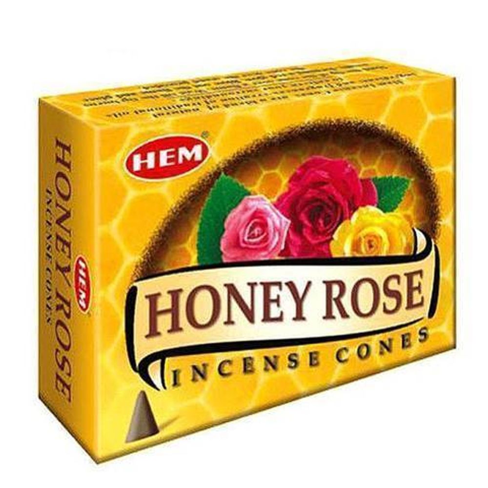 HEM Honey Rose Благовоние-конус Мед Роза, 10 шт