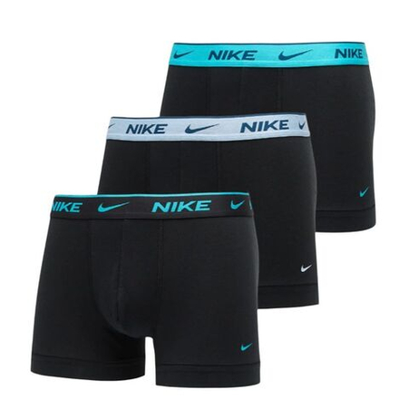 Боксерки теннисные Nike Everyday Cotton Stretch Trunk 3P - black/light armory blue/dusty cactus