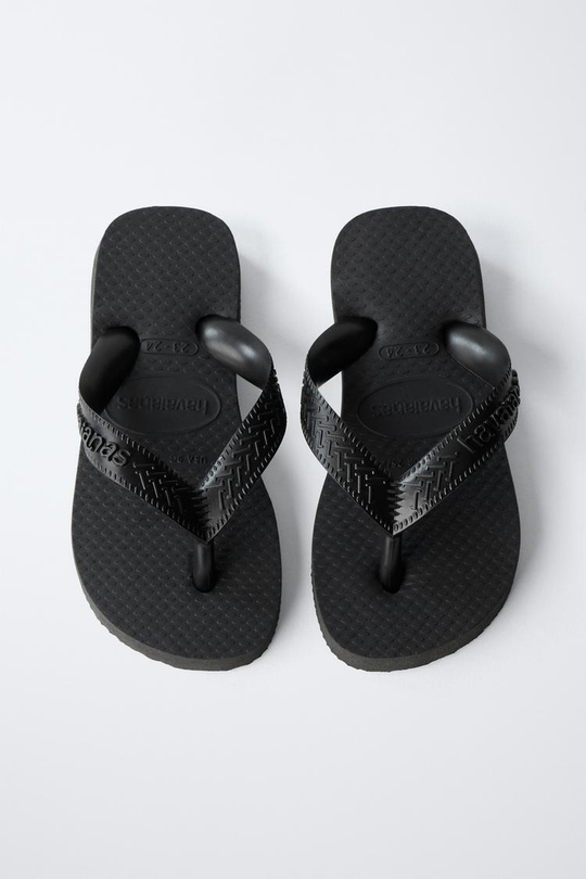 ZARA X HAVAIANAS ® САНДАЛИИ, ЧЕРНЫЙ