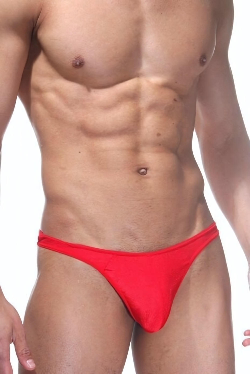 Гладкие классические мужские трусы-тонги (Размер: L-XL) (Цвет: красный)
