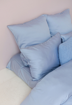 Простыня на резинке 200x220x30 Luxberry Тенсель голубая