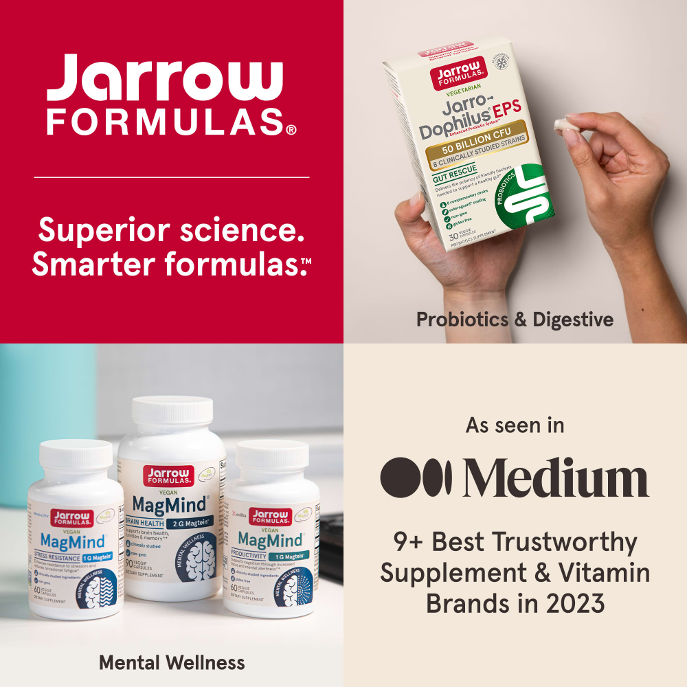 Jarrow Formulas, MagMind® для веганов, добавка для здоровья мозга, 90 растительных капсул (48 мг в 1 капсуле)