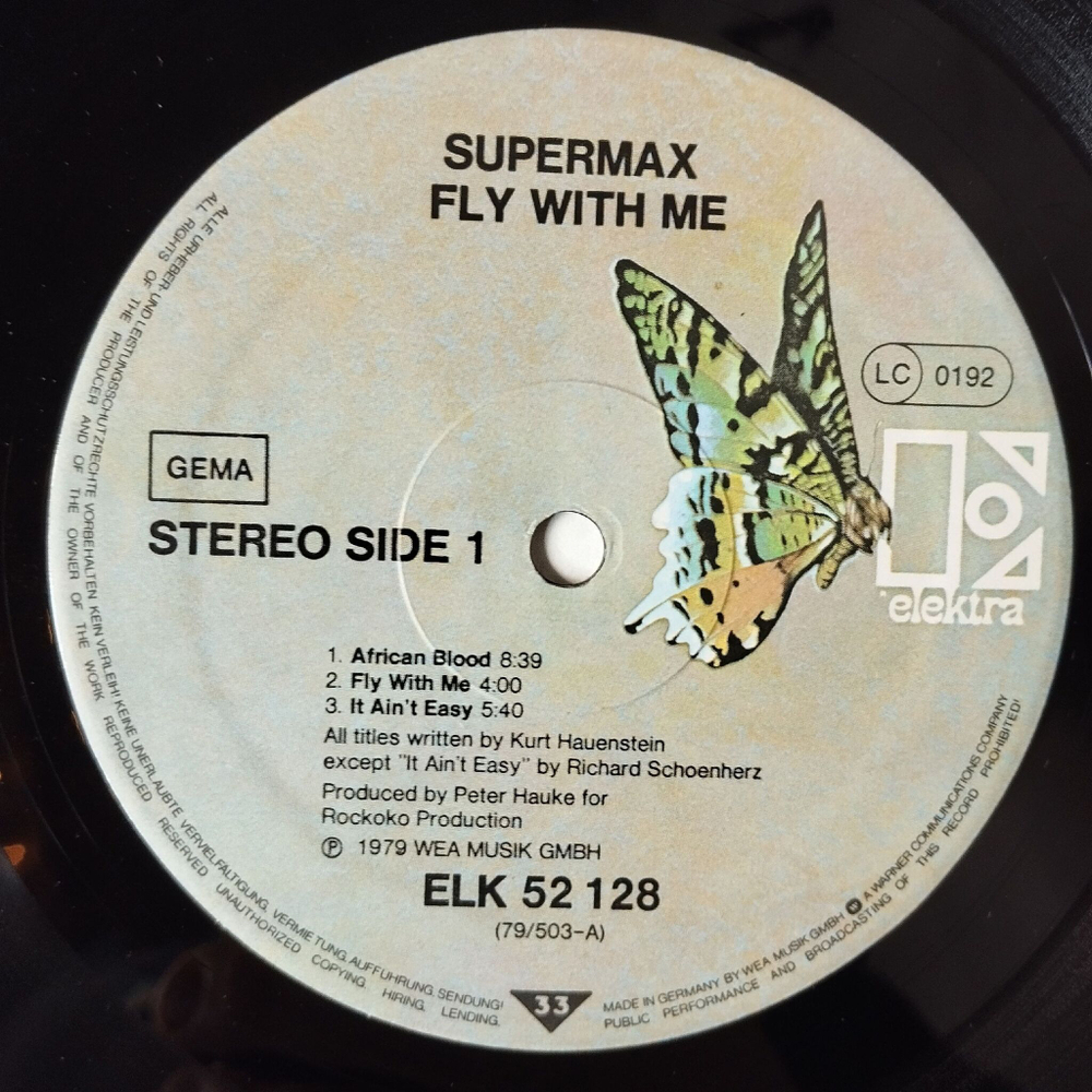 Винтажная виниловая пластинка LP Supermax Fly With Me (Germany 1979) ELK 52 128