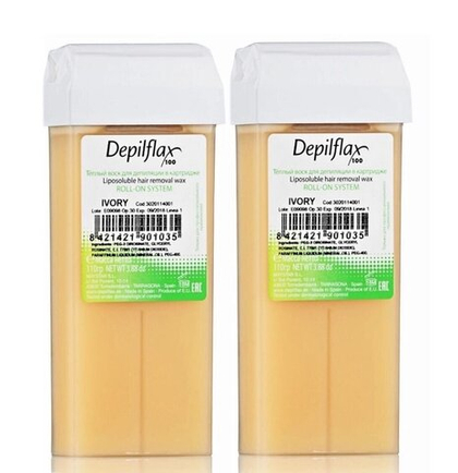 Depilflax100 Набор для депиляции воск слоновая кость, плотный, 110 гр (2 шт)