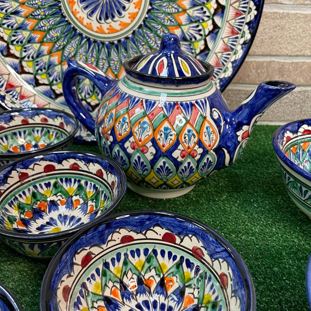 Набор Посуды Серия Риштан, Чайный (синий)