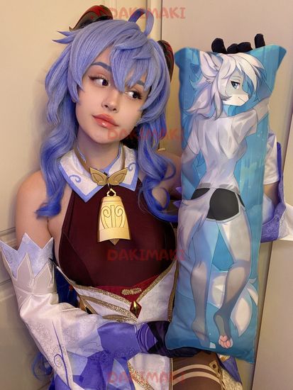 Мини дакимакура фурри Серебристая Лиса арт. M0629, 60х20 см