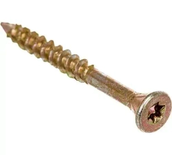 Саморезы по дереву желтые для пола и отделки потайные INFIX 3.5х50 ЦЖ TX 10 (упак. 500 шт)