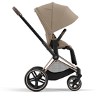 Коляска 3 в 1 Cybex Priam IV Rosegold complete и автокресло Aton B2 i-Size Steel Grey Cozy Beige