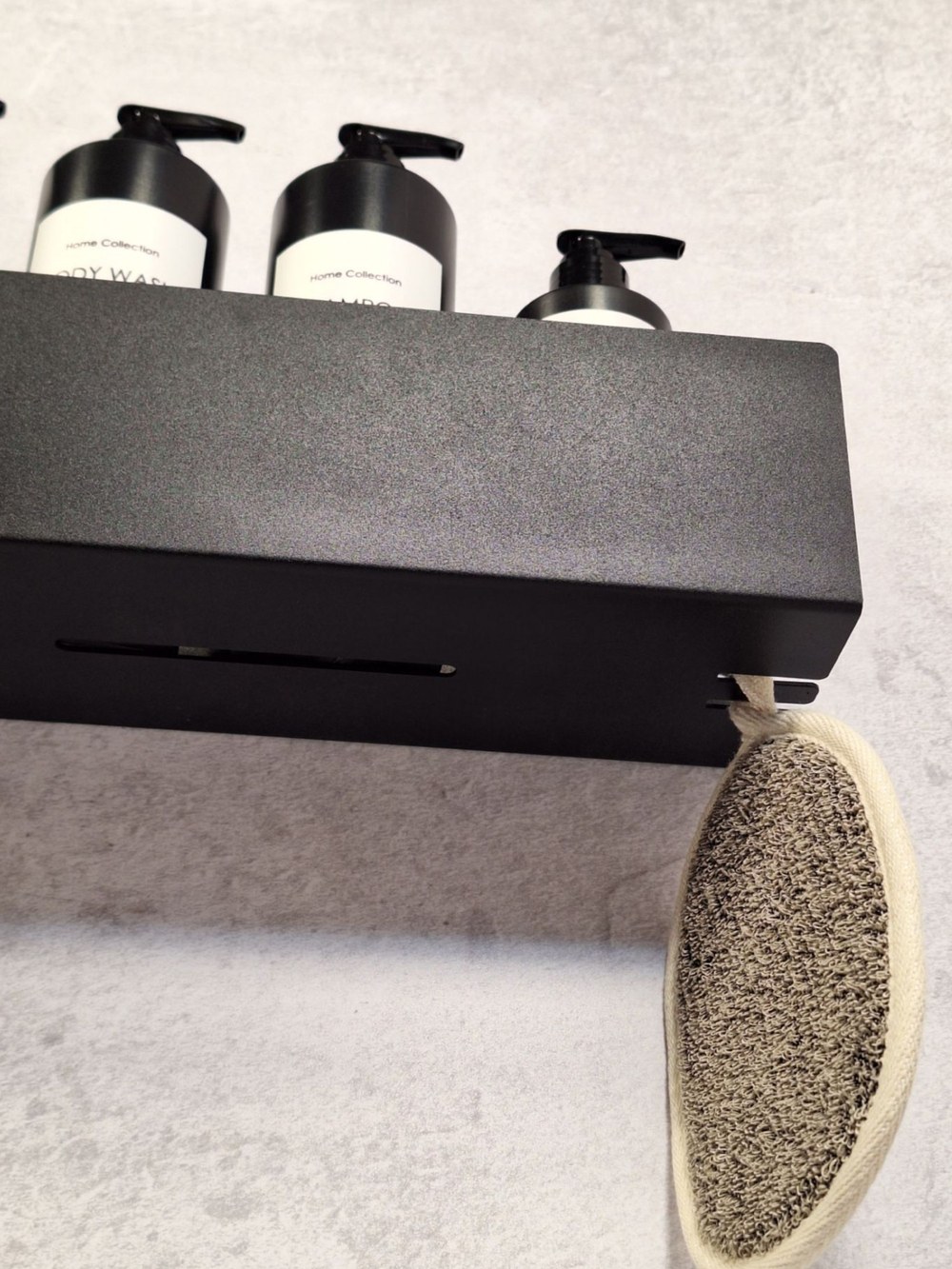 Полка настенная прямая черная MetaDec Side 40см