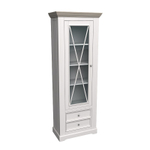 Шкаф для посуды «Форест» узкий 1 дверь 2 ящика белый воск/антрацит