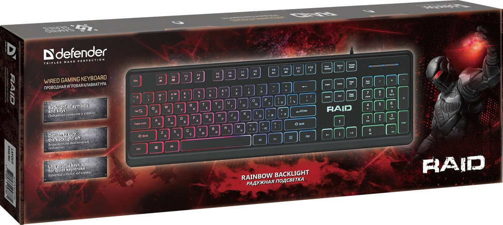 Клавиатура Defender Raid GK-778DL черный