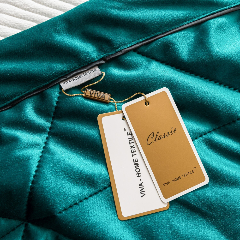 Велюровое покрывало в клетку OVL045