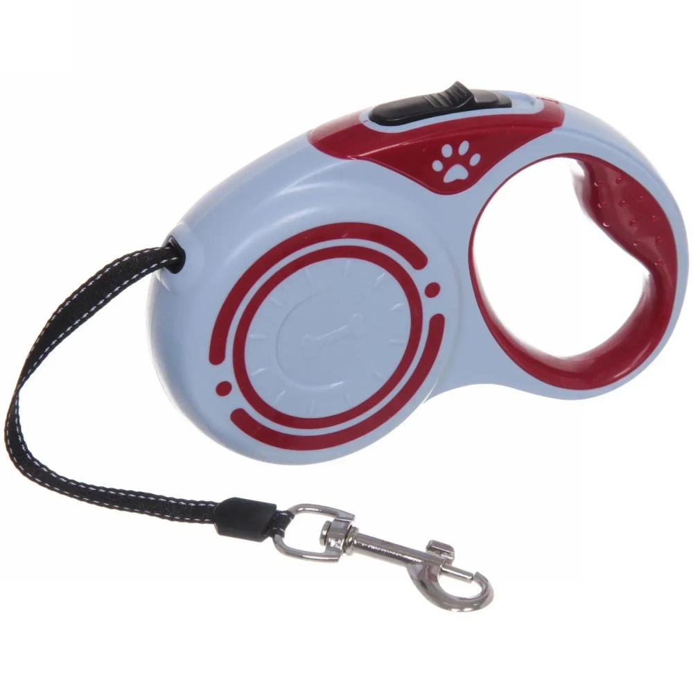 Поводок - рулетка для малых и средних пород собак «ЛАППИ», цвет красный, 3 метра, нагрузка до 10кг