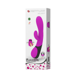 Интимный вибратор с клиторальным стимулятором Pretty Love Hilary (Цвет: Малиновый)