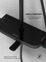 Душевая система Abelsberg Lineara SNS52791MB с термостатом и полкой для ванны и душа, вулканический черный