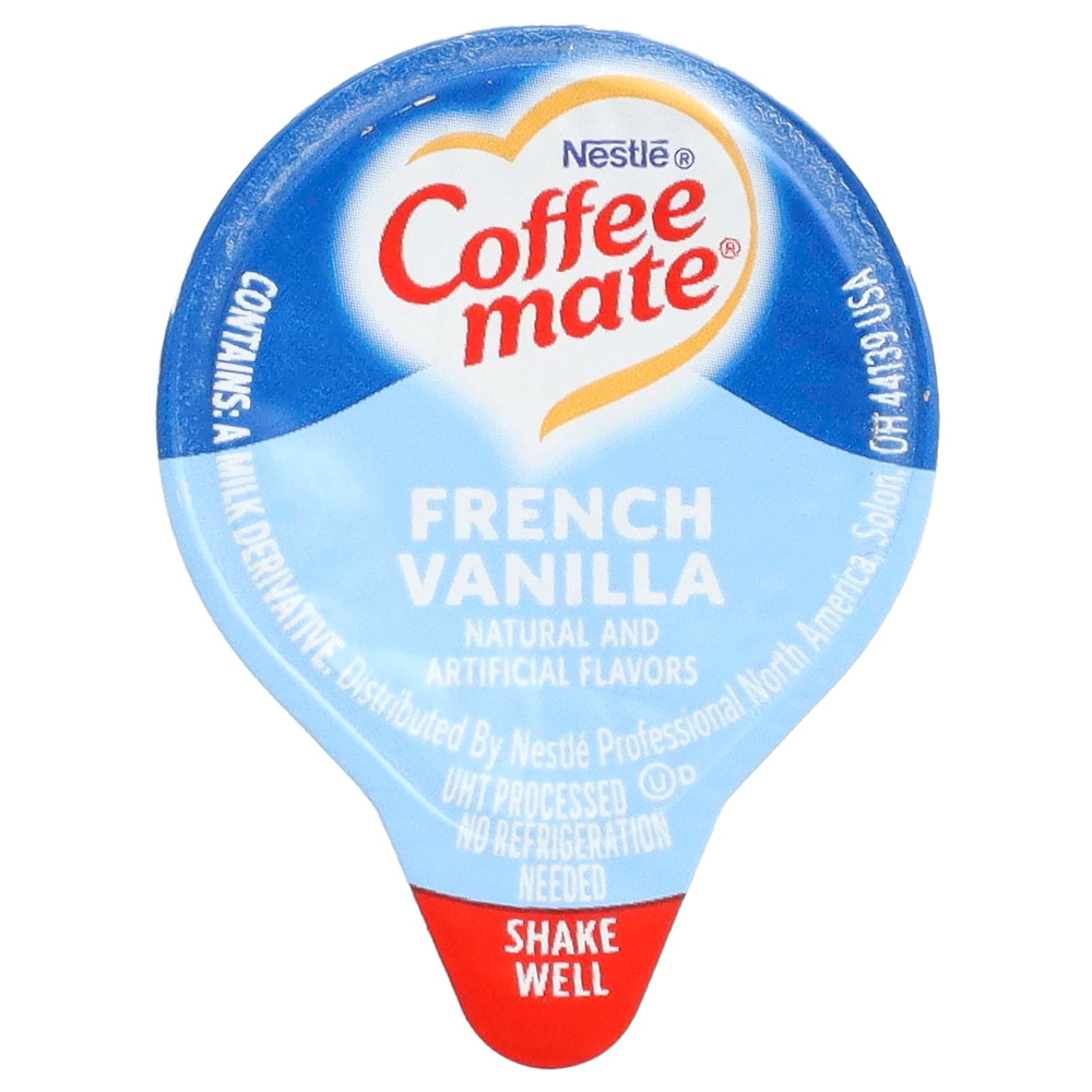 Coffee Mate, жидкие сливки для кофе, французская ваниль, 24 порционных сливки по 11 мл (3/8 жидк. унции)