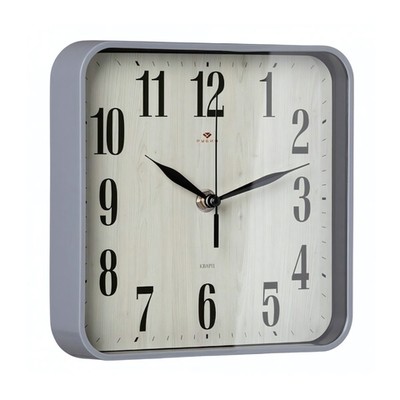 1918-003 Часы настенные квадрат 19х19см, корпус серый, "Эко"