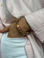 HMG 1131 peach Браслет Византия с жемчужиной 1,9 см арт.1390