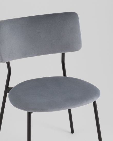Стул Амелия велюр серо-голубой