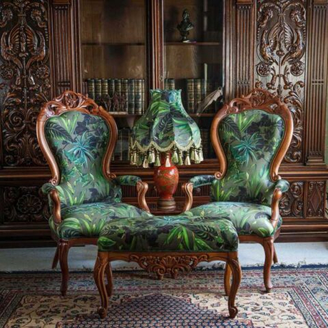 Винтаж: Парные кресла и пуфик в стиле Луи-Филиппа