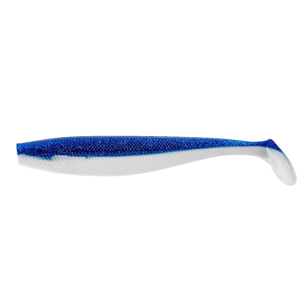 Виброхвост Trofey 5.5"/14см Blue Sparkles & White 4шт. (HS-25-026) Helios
