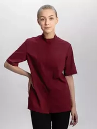 Рубашка повара "Мир" бордовая женская