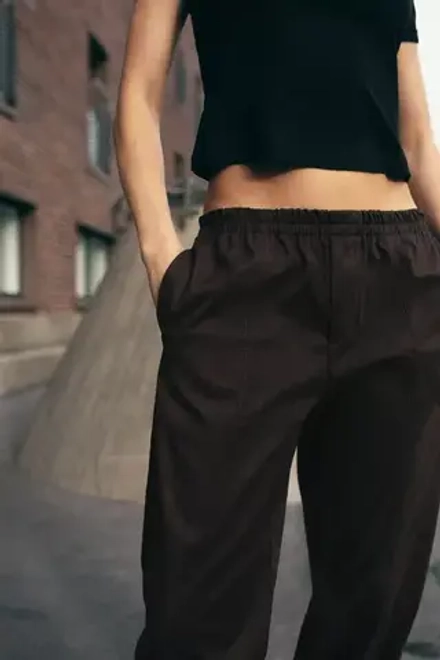 ZARA БРЮКИ-ДЖОГГЕРЫ, КОРИЧНЕВЫЙ