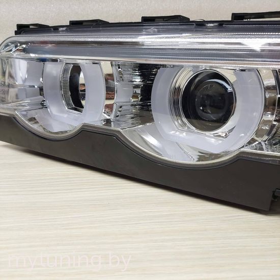 Передние фары 3D Angel Eyes для BMW 7 E38 (94-01) хромированные