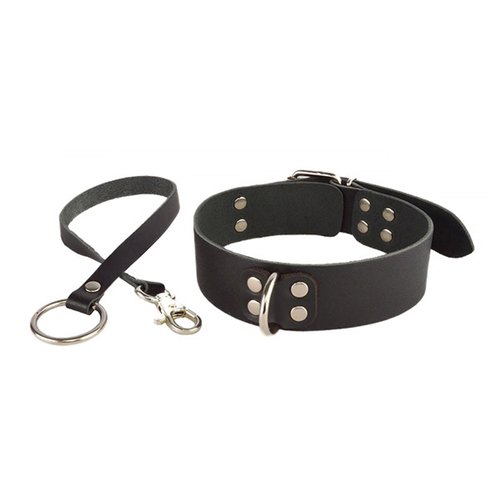 Черный ошейник с поводком Новичок Sitabella BDSM Accessories 3358-1