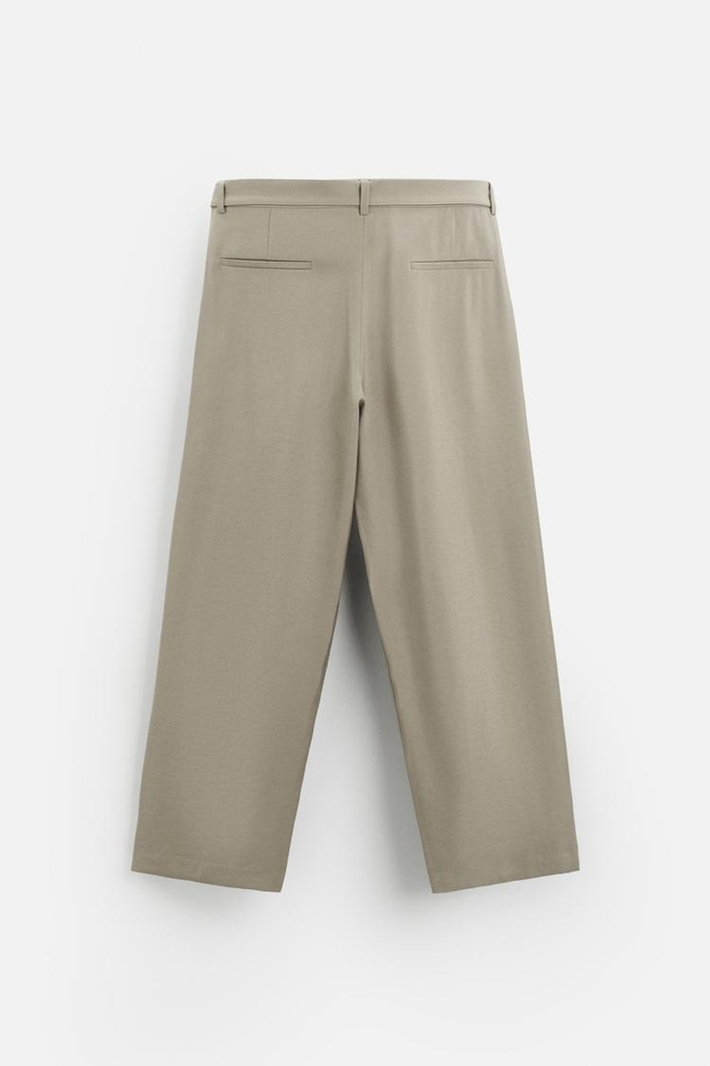 ZARA БРЮКИ С ЗАЩИПАМИ И РЕМНЕМ, СЕРЫЙ