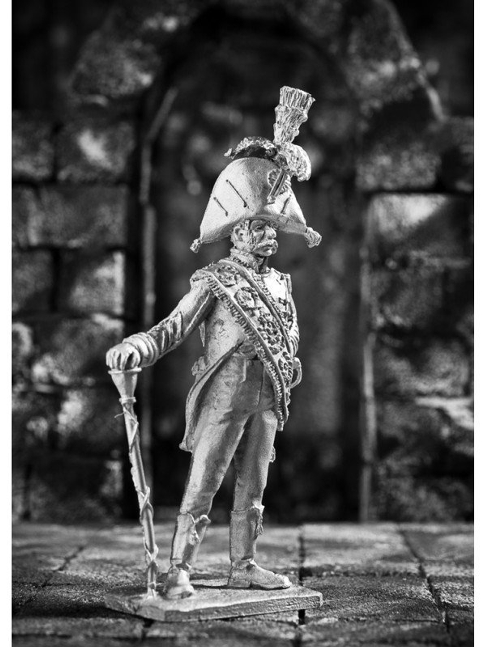 Оловянный солдатик Тамбур мажор испанского гренадерского полка 1806 год