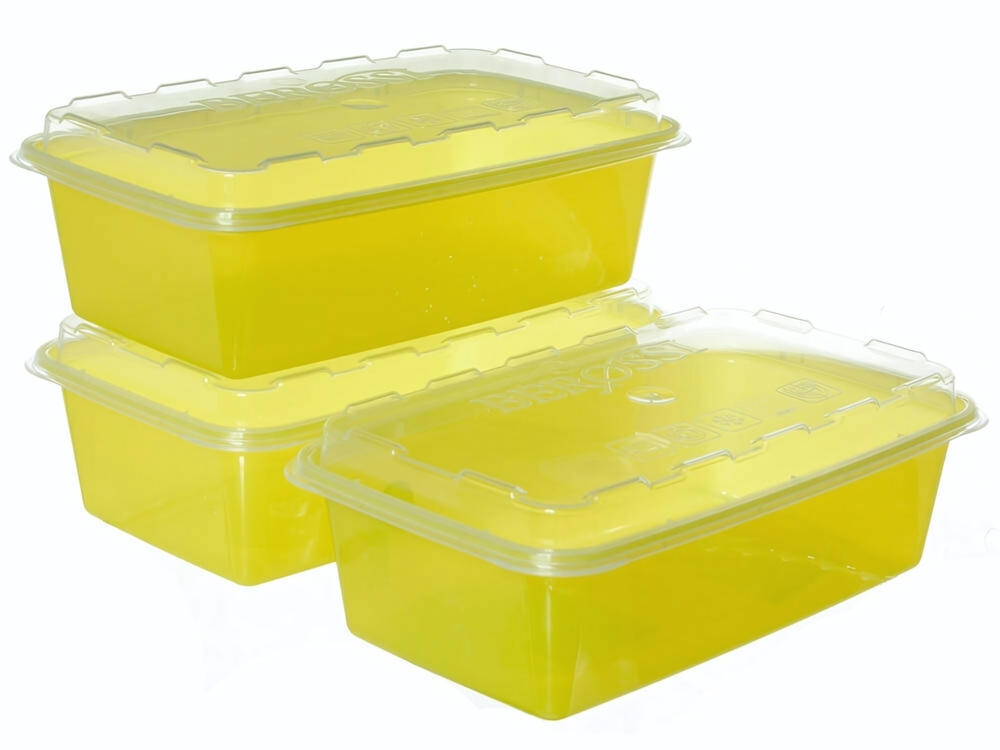 Набор контейнеров для заморозки 3шт 1л "ZIP", лимон