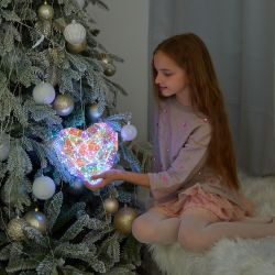 ULD-R511 3АА HEART Светильник декоративный Сердце. на батарейках 3AA не в-к. 100 светодиодов. Белый свет. Цвет корпуса радужный. TM Uniel