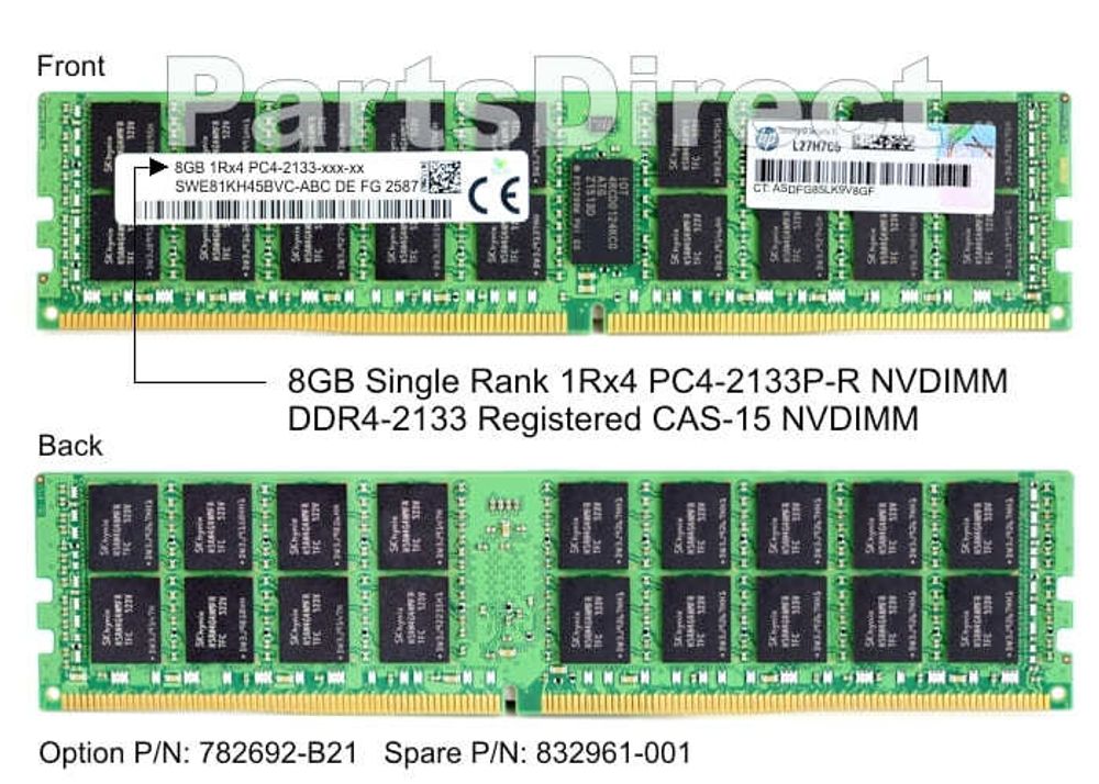 Модуль памяти HPE 782692-B21 HP 8-GB (1x8GB) SDRAM NVDIMM
