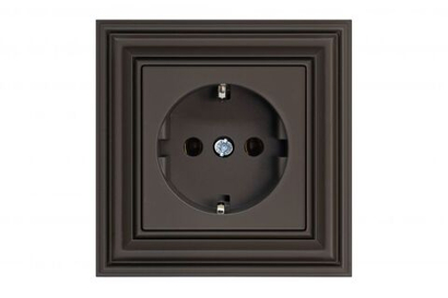 Розетка с заземлением коричневая омбре LIREGUS RETRO