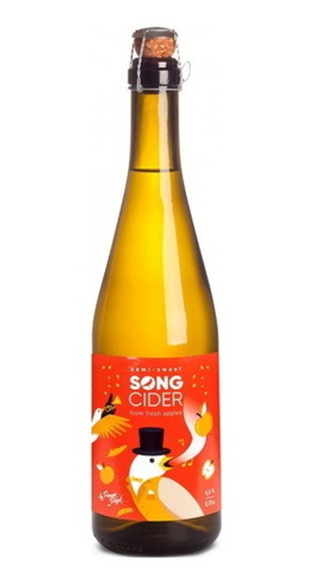 Сидр "SONG CIDER" Яблочный полусладкий 0,75л. Вежа
