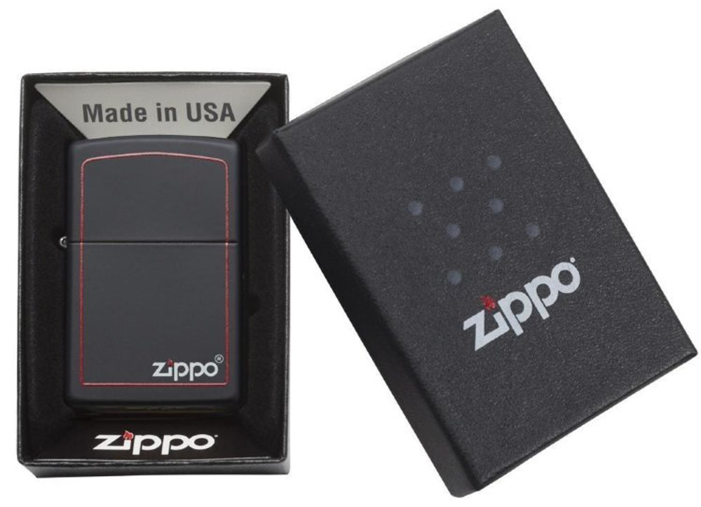 Зажигалка ZIPPO 218ZB Black/Z -BRDR