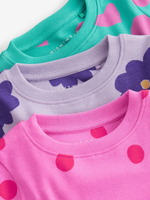 Пижама для девочки Next Q96-809, 3 шт., Фуксия, Сиреневый, Бирюзовый