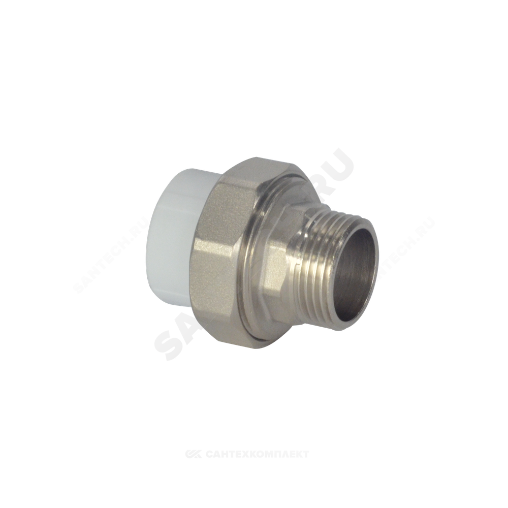 Муфта PP-R комбинированная разъемная белая Дн 25х1/2" НР VALFEX 10156115