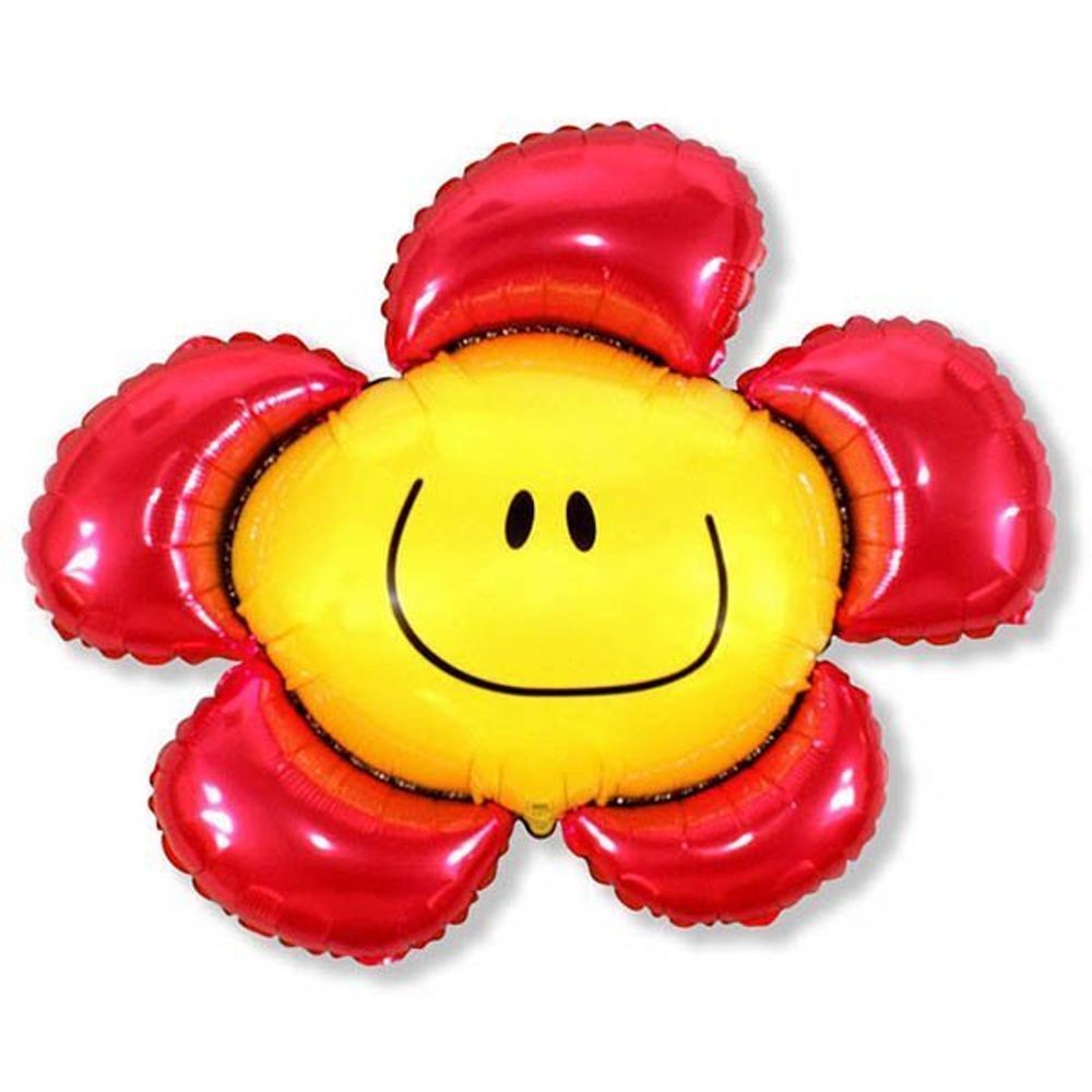Фольгированный воздушный шар Солнечная улыбка. Красная.