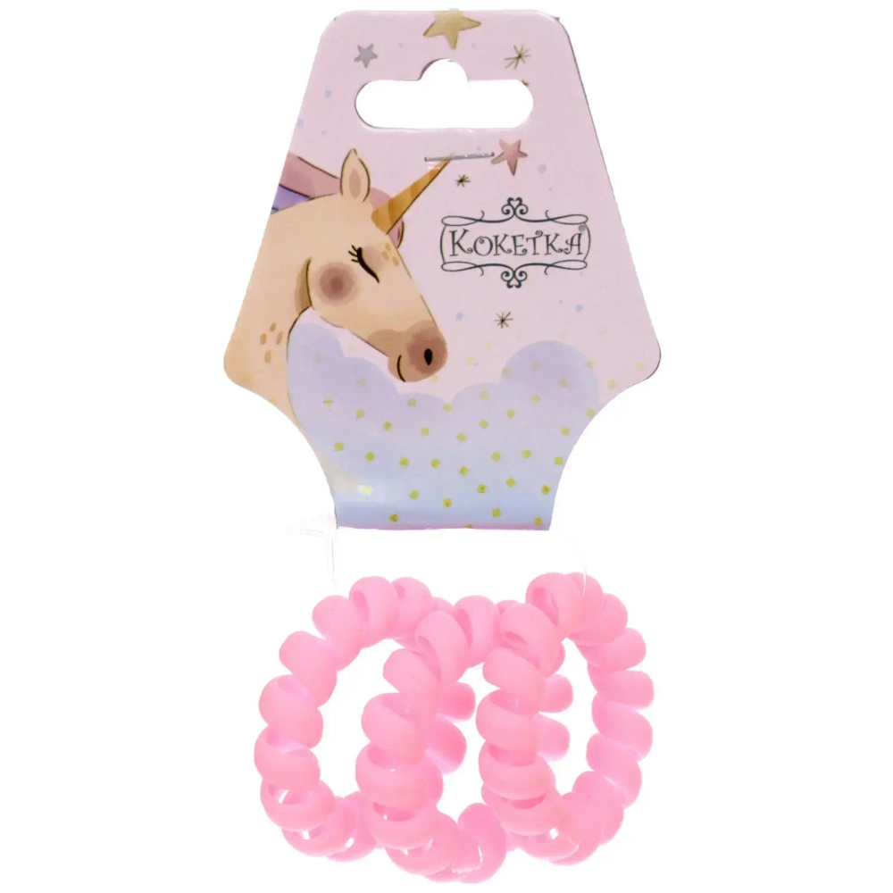 Резинки для волос силиконовые 3шт «ЕЖЕВИКА», цвет розовый, d-3,8см (Подвес Единорог)