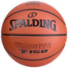 Мяч баск. SPALDING TF-150 Varsity Logo FIBA 84422z, р.6, FIBA Approved (Level 2),резина, коричн-черн