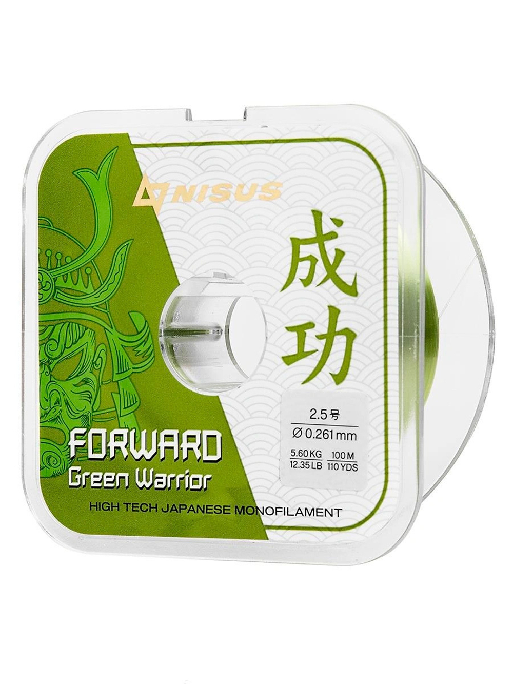 Леска для рыбалки Nisus FORWARD Green Warrior Nylon 0,309mm/100m (N-FGW-0309-100)