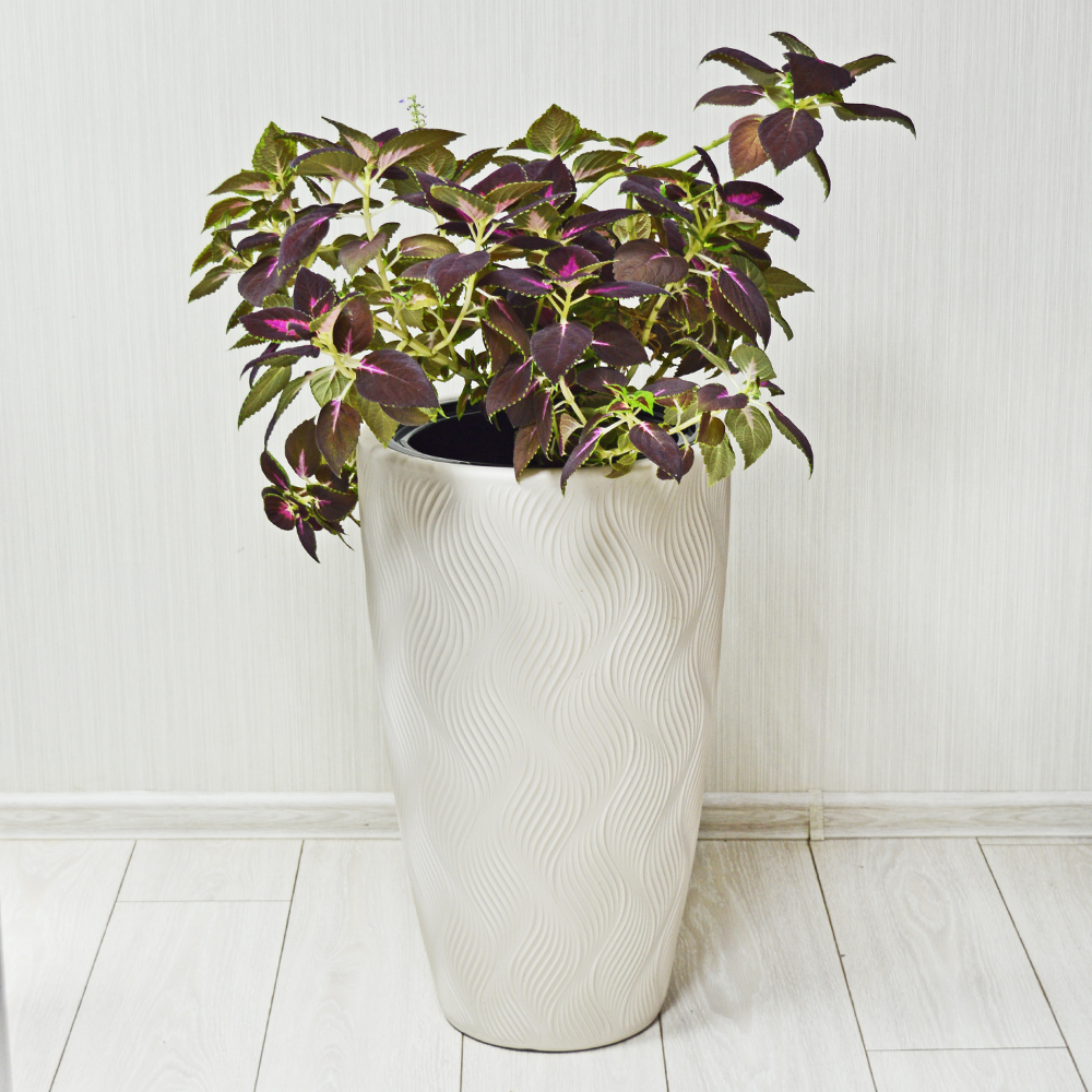 Кашпо Флэйм 42л, со вставкой 251*243мм (светло-бежевый)