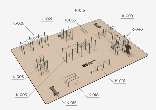 Воркаут площадки №8 (22 х 16 м)