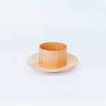Деревянная кофейная чашка c блюдцем из дерева Сибирский кедр NC21