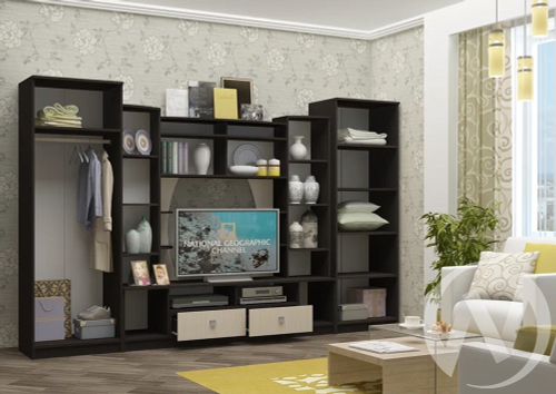 Гостиная Женева (венге/дуб беленый)